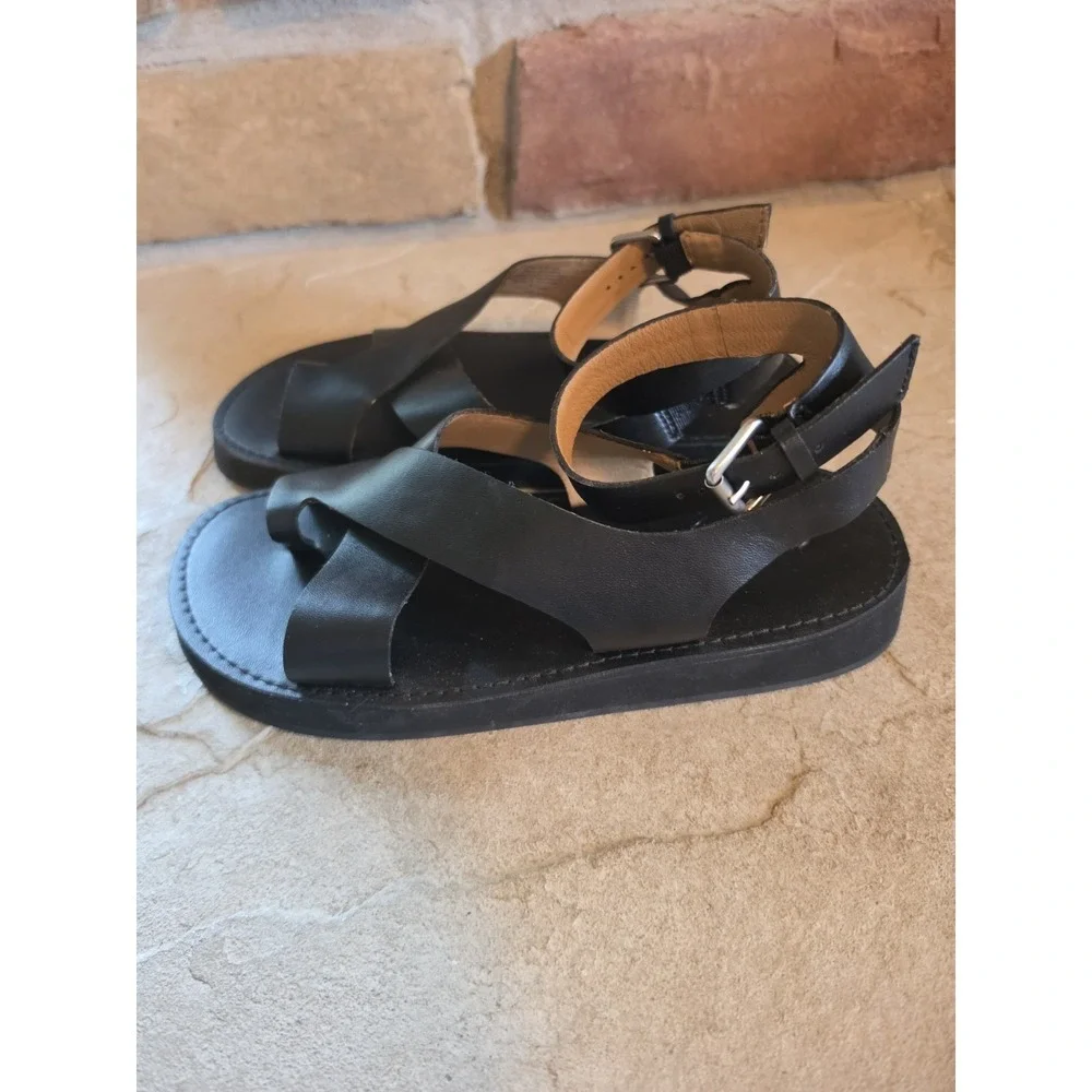Madewell The Natasha Flatform Sandal in True Black Womens Size 7